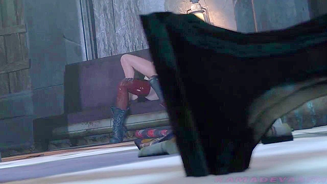 Futanari Harley quinn fucks Lara Croft hard in her tight pussy