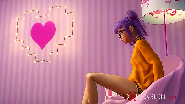 Japanese college girl in glasses gets anal fucked in candy room