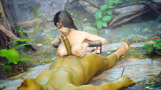 Secret of Beauty 1 - Animated 3D human princess sneaks away to fuck green orc dick