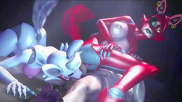 Strange furry beasts with lots of make up engaged in 3some