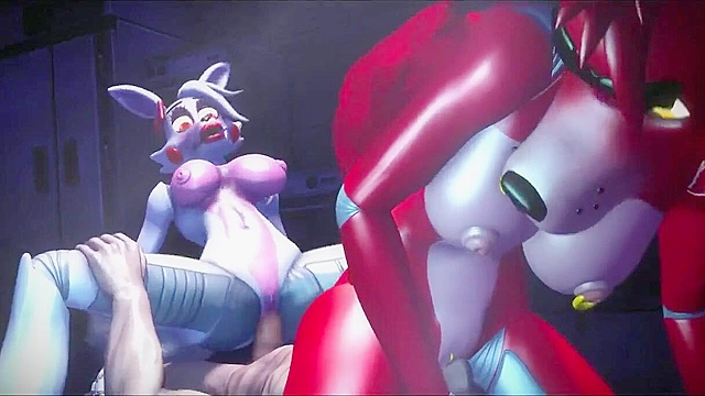 Strange furry beasts with lots of make up engaged in 3some