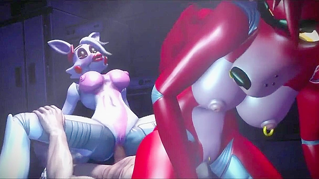 Strange furry beasts with lots of make up engaged in 3some