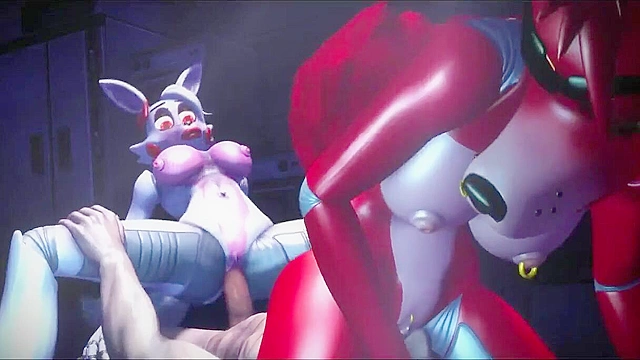 Strange furry beasts with lots of make up engaged in 3some