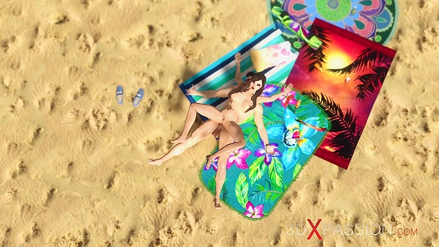 Big titty brunnette gets pounded outdoors on the beach