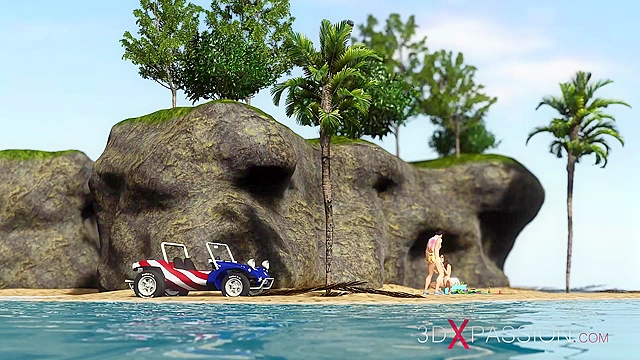 Big titty brunnette gets pounded outdoors on the beach