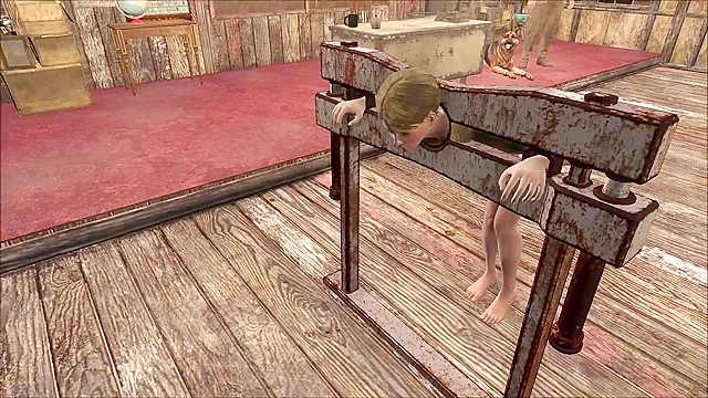 Fallout 4 schoolgirl is fucked in stocks with anal sex