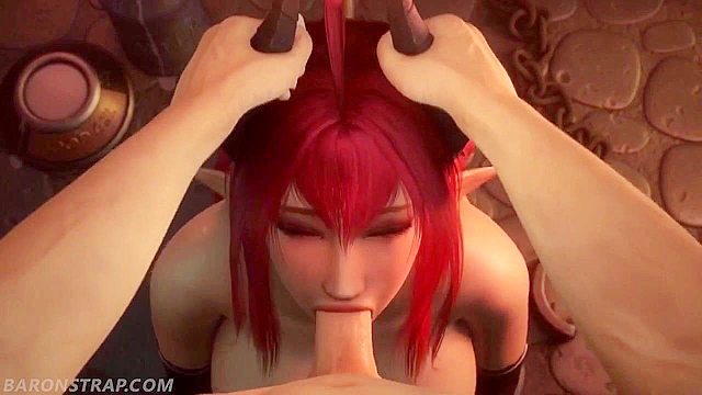 Pet succubus gives nasty deepthroat blowjob