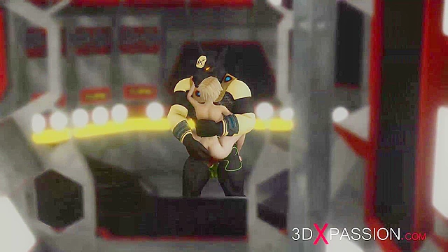Horny young 3d blonde fucked hard by sci-fi alien anubis in her asshole