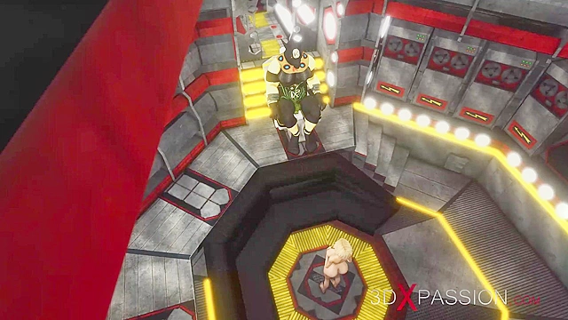 Horny young 3d blonde fucked hard by sci-fi alien anubis in her asshole