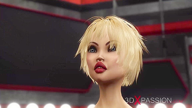 Horny young 3d blonde fucked hard by sci-fi alien anubis in her asshole