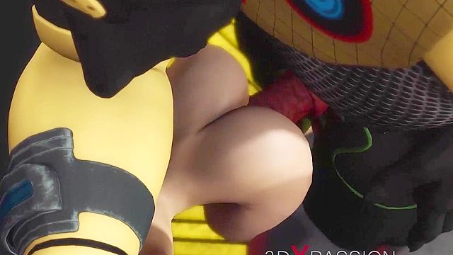 Horny young 3d blonde fucked hard by sci-fi alien anubis in her asshole