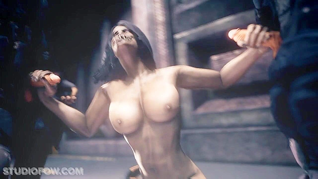 Let's Play - Mileena gives rides a cock and gives handjobs