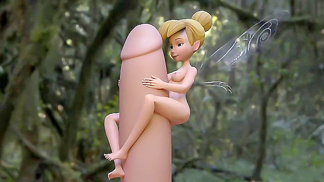 Tiny Tinker Bell fucks a Monster Cock in the woods