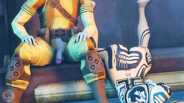 Blue Star 2 - Space girl with big tits deepthroats and gags on a freaky alien with 4 eyes