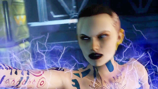 Blue Star 2 - Space girl with big tits deepthroats and gags on a freaky alien with 4 eyes