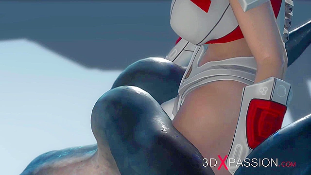 Hot sex on the exoplanet - An alien gets fucked by a spacewoman with strapon