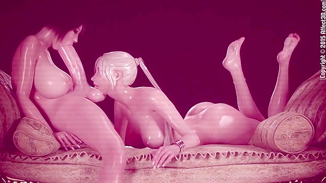 Shemale with a huge cock is in a high-res animation game