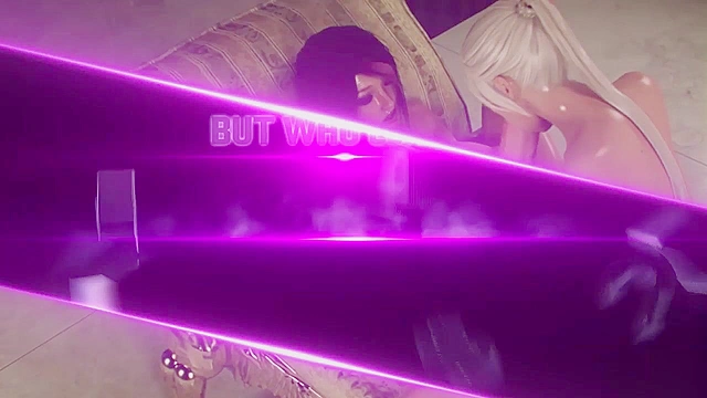 Shemale with a huge cock is in a high-res animation game