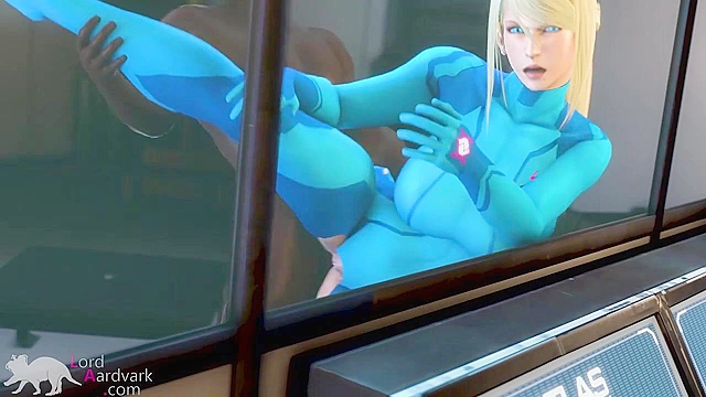 Samus Aran takes a huge black cock deep up her asshole