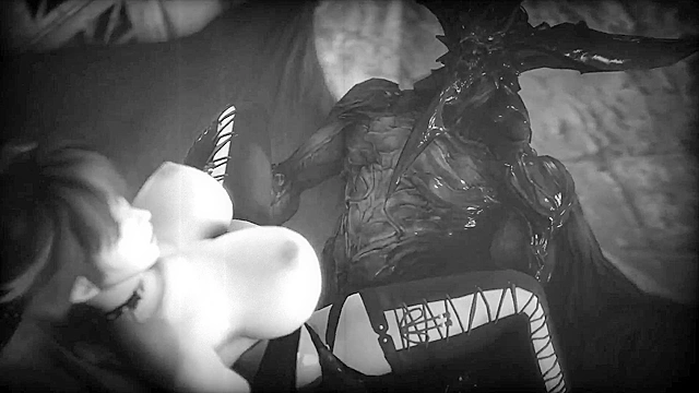 Busty 3d hentai babes line up to serve their master - the devil himself