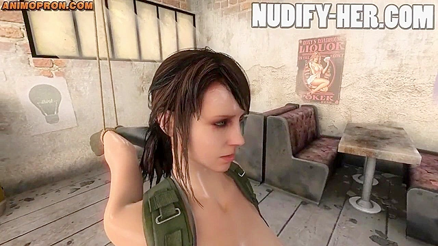 Sexy 3d cowgirl fingers and fucks a big titty slut with a strapon