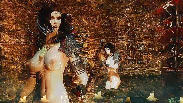 Muscular demon fucks the ass of a skyrim witch babe with his black cock