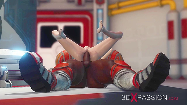 Alien monster fucks hard a young curvy blonde in her asshole with big cock