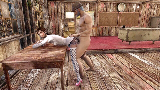 Fallout 4 - Old pervert teacher fucks schoolgirl in the ass