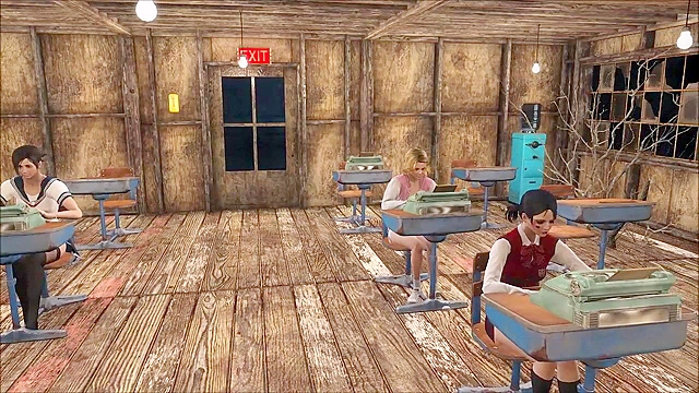 Fallout 4 - Old pervert teacher fucks schoolgirl in the ass