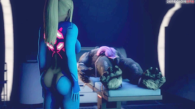 Samus Aran fucks ravagers huge purple cock