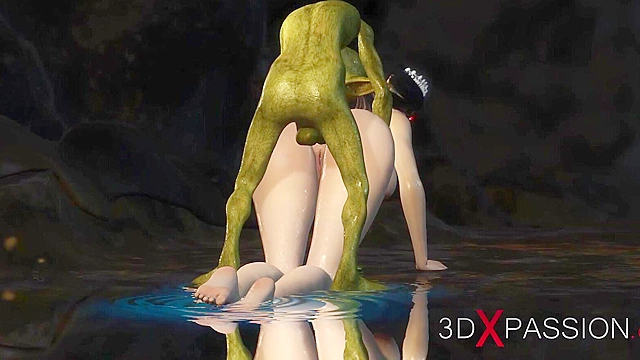 Beautiful young queen gets fucked hard by a Goggles monster in 3d porn