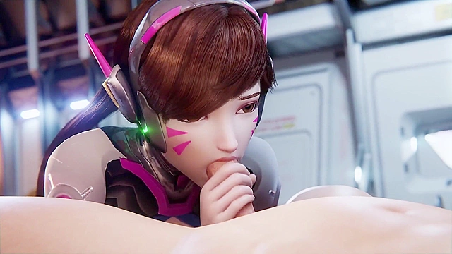 Overwatch teen Dva loves taking dick and creampies