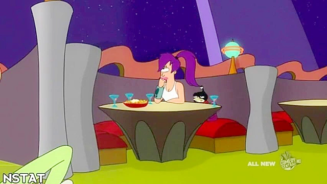 Amy from futurama rides on a cock in the middle of a party