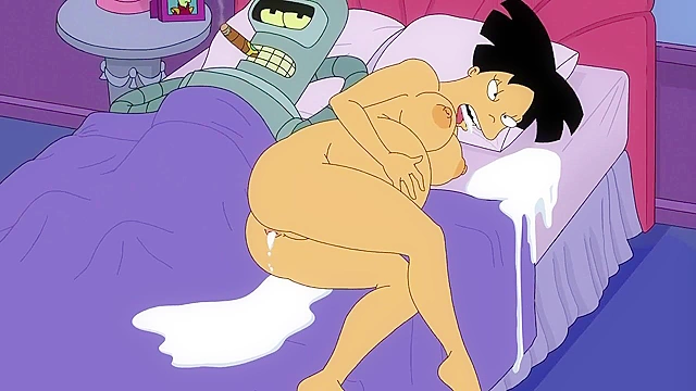 Futurama Amy gets fucked hard and cumshotted by Bender