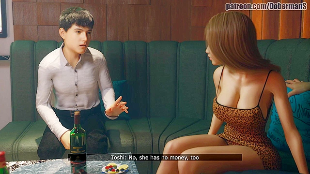 3D cheating porn - Boyfriend watches while his girlfriend fucks a huge dick to settle his debt