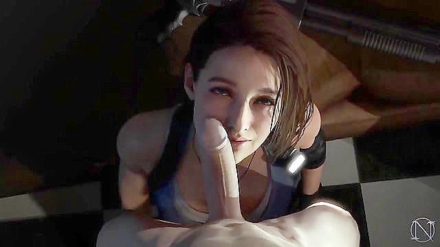 Jill Valentine gets a mouthful of hot cum
