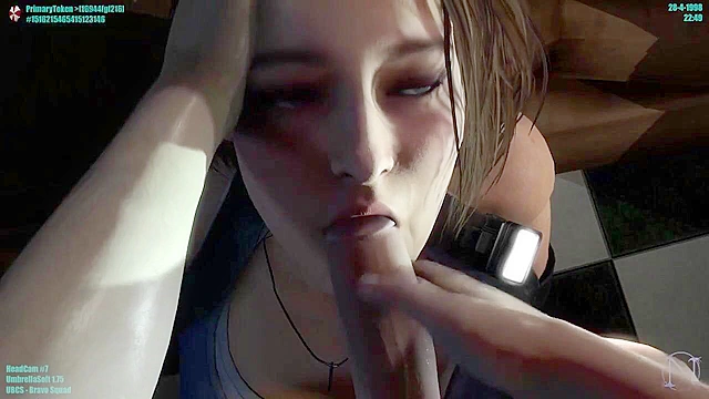 Jill Valentine gets a mouthful of hot cum