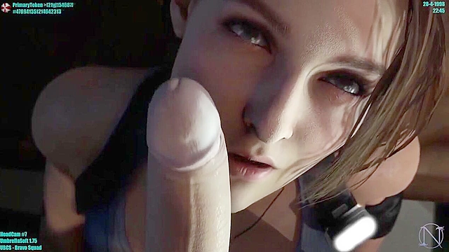 Jill Valentine gets a mouthful of hot cum