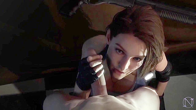 Jill Valentine gets a mouthful of hot cum