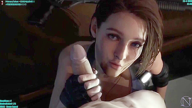 Jill Valentine gets a mouthful of hot cum