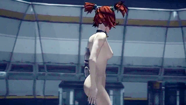 Redheaded Borderlands babe gets her pussy roughly used by two giant robots