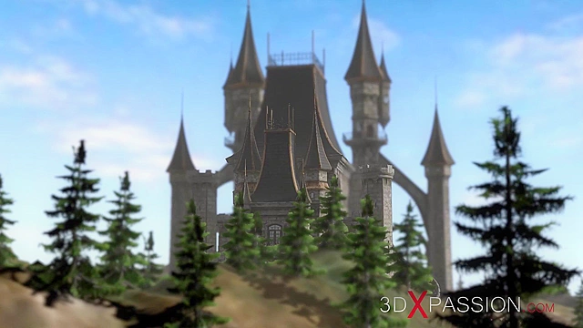 A super hot dickgirl fucks a curvy brunette in dungeon