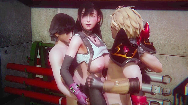 Everyone's favorite waifu Tifa gets double penetrated