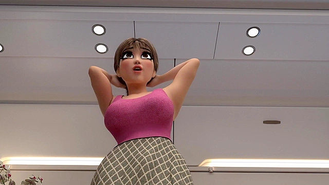 The boss fucks futa ass with big cock on plane