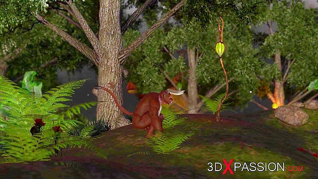 Beautiful young fairies fucked by minotaur in their tight assholes