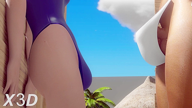 Futanari Pharah And Ashe Fuck At The Beach