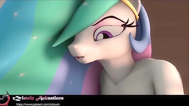 My Little Pony unicorn uses her magic to fuck dragon boy