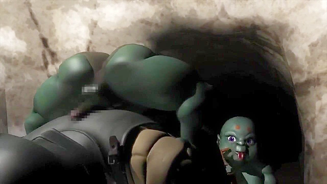 3D warrior princess gets her ass fucked by trolls in a dungeon