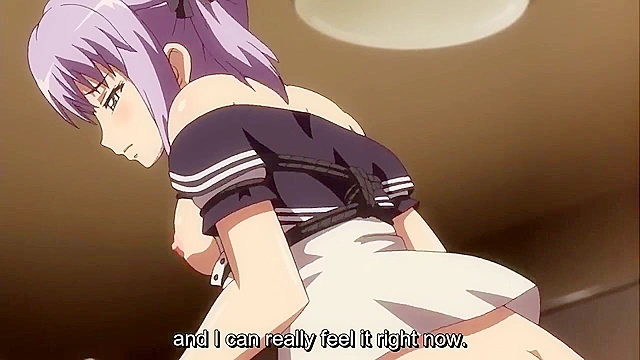 Bound anime teen gets dildos in her pussy and asshole while bound