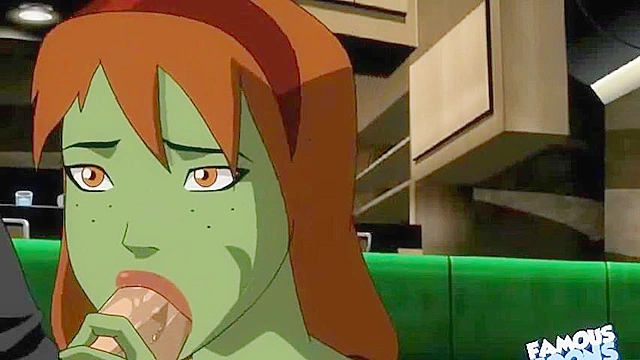 Superboy bends over Miss Martian and gives her asshole a good fucking